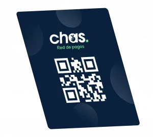 Tarjeta con código QR de la red Chas